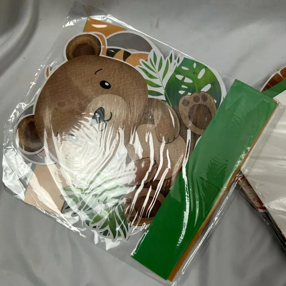 Gueevin Jungle Safari Animal Party Decorations Baby Shower Table Decor Set New